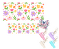 Floral Theme UVDTF Mini Tumbler keychain Decal