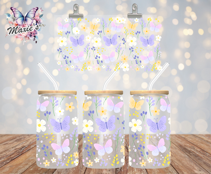 ✨️Double-Sided✨️ Floral Butterflies Spring Theme 16oz. UVDTF Cup Wrap