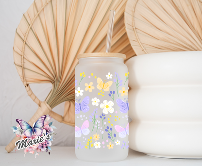 ✨️Double-Sided✨️ Floral Butterflies Spring Theme 16oz. UVDTF Cup Wrap