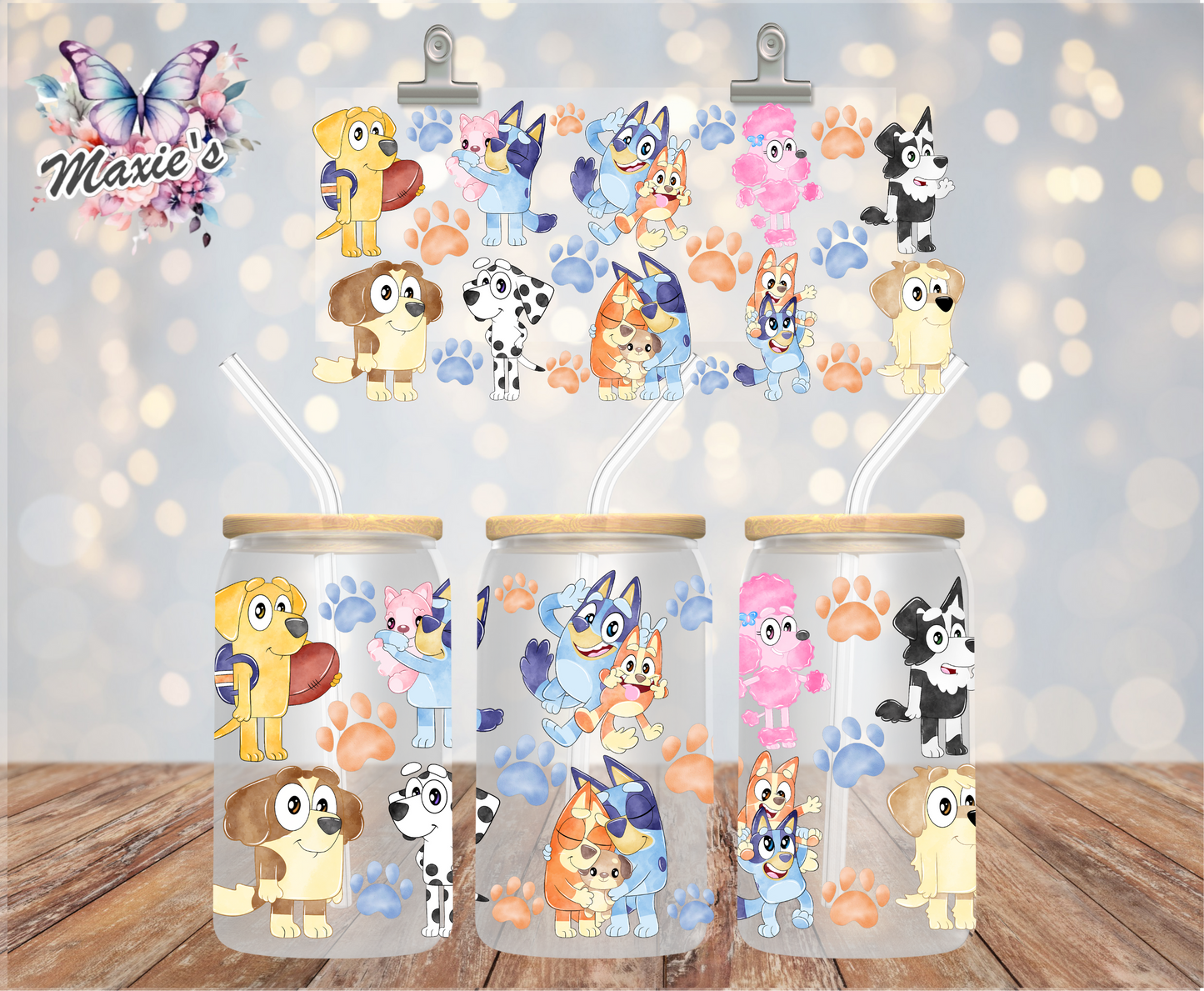 Bluey & Friends Graphic Design 16oz.  UVDTF Cup Wrap