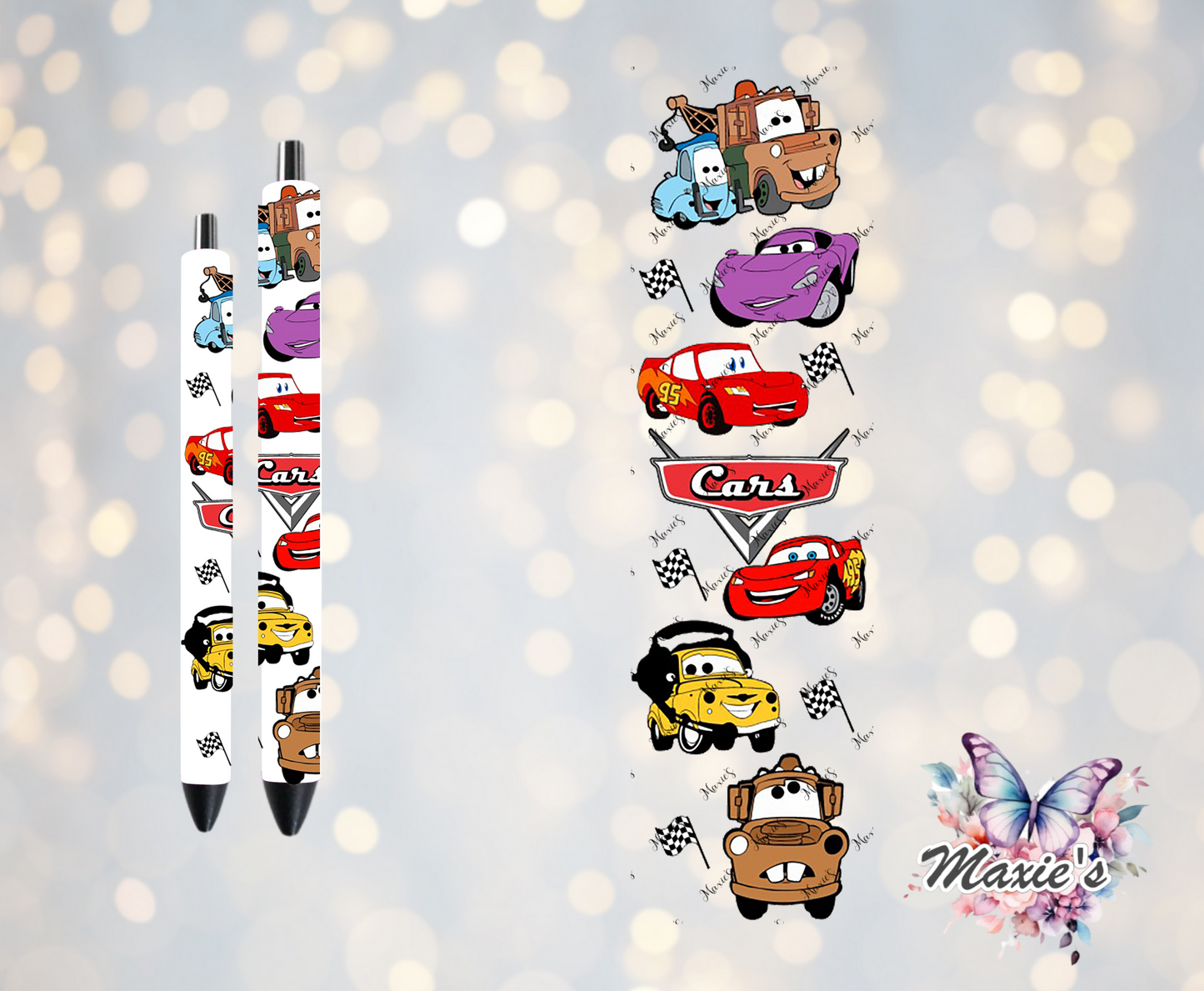 Cars Animation Theme UVDTF Pen Wrap/Bookmark Decal