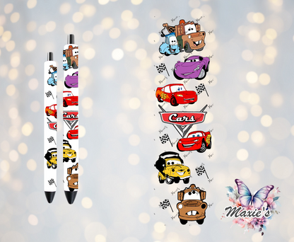Cars Animation Theme UVDTF Pen Wrap/Bookmark Decal