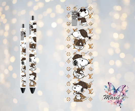 Snoopy Monogram Graphic Design UVDTF Pen Wrap/Bookmark Decal