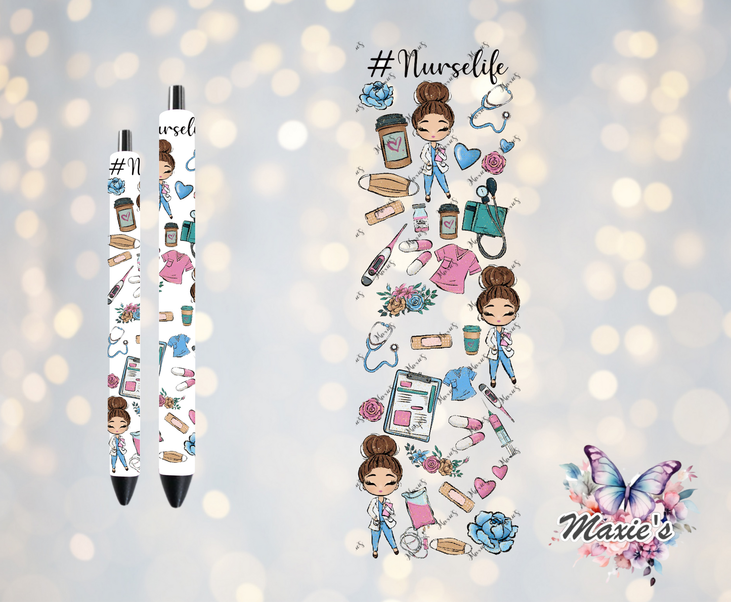 Nurse Life Graphic Design  UVDTF Pen Wrap/Bookmark