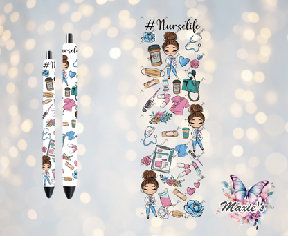 Nurse Life Graphic Design  UVDTF Pen Wrap/Bookmark