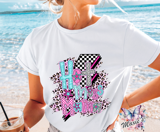 Hot Mess Mama Lighting Bolt Graphic Design DTF Transfer Print
