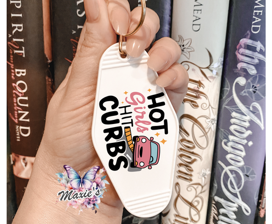 Hot Girls Hit Curbs UVDTF Motel Keychain Decal