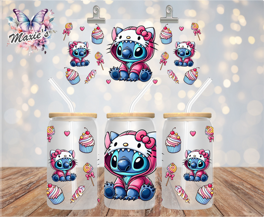 Hello-Kitty Stitch Graphic Design 16oz. UVDTF Cup Wrap
