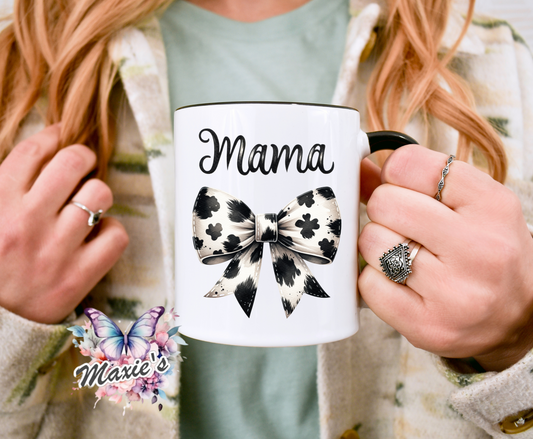 Cow Print Conquette Mama Graphic Design UVDTF Decal