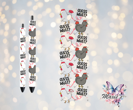 Guess What? Chicks Theme UVDTF Pen Wrap/Bookmark Decal