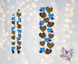Blue Cheetah Hearts Theme UVDTF Pen Wrap/ Bookmark Decal