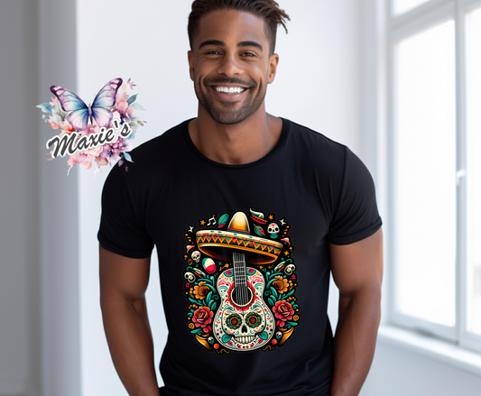 Maxican Culture Floral Skull Graphic Design DTF Transfer Print