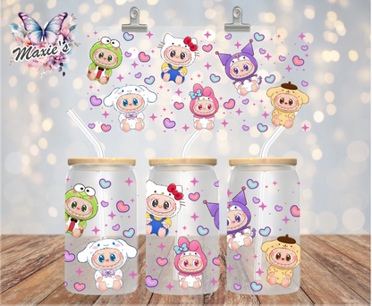 Kawaii Labubu Friends Graphic Design 16oz. UVDTF Cup Wrap