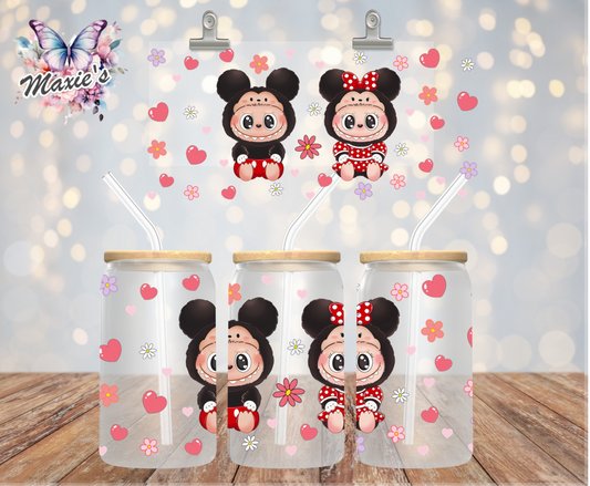 Mickey & Minnie Labubu Graphic Design 16oz. UVDTF Cup Wrap