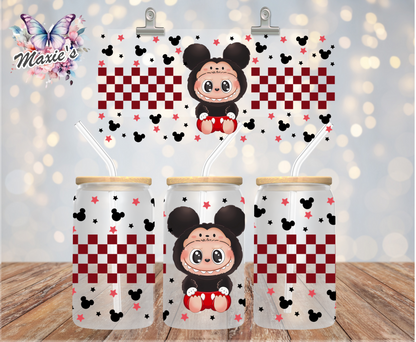 Mickey Mouse Labubu Checkered Theme 16oz. UVDTF  Cup Wrap