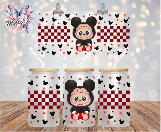 Mickey Mouse Labubu Checkered Theme 16oz. UVDTF  Cup Wrap