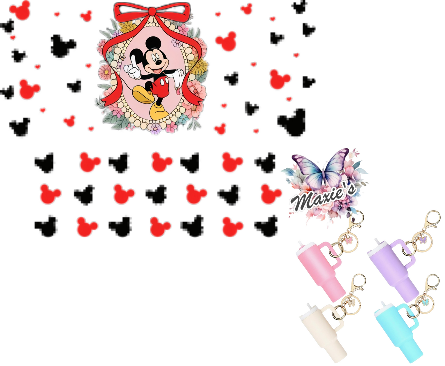 Mickey Mouse Graphic Design UVDTF Mini Tumblr Keychain Decal