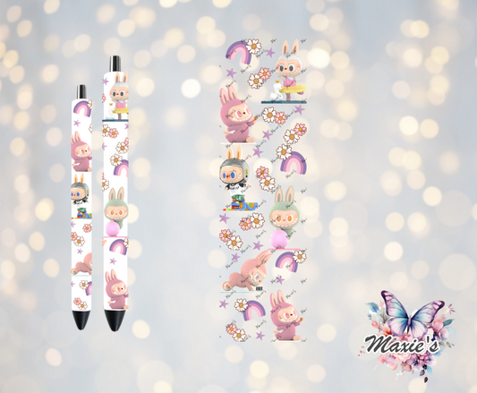 Floral Rainbow Labubu Graphic Design UVDTF Pen Wrap  / Bookmark Decal