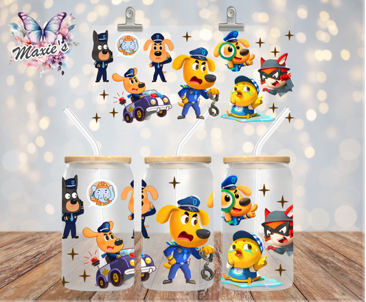 Dog Man Animation Graphic Design 16oz. UVDTF Cup Wrap