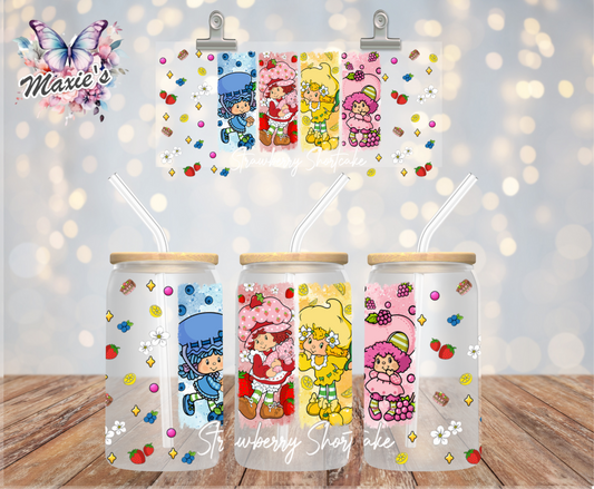 Strawberry ShortcakeClassic Girls Graphic Design 16oz. UVDTF Cup Wrap