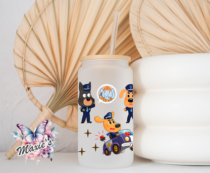 Dog Man Animation Graphic Design 16oz. UVDTF Cup Wrap
