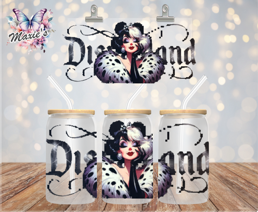 Cruella De Vil  Disney Graphic Design 16oz. UVDTF Cup Wrap