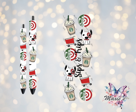 Sips & Trips Graphic Design UVDTF Pen Wrap/Bookmark Decal