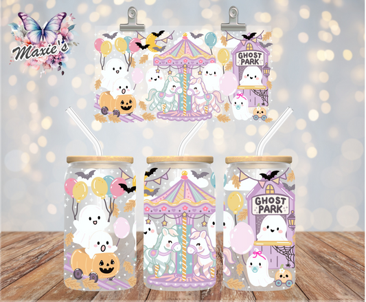 Pastel Color Cute Ghostie Fairy Park Graphic Design 16oz. UVDTF Cup Wrap