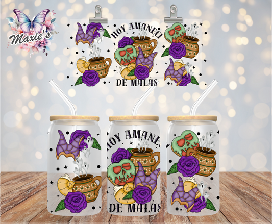 Hoy Amaneci De Malas Spanish Graphic Design 16oz. UVDTF Cup Wrap