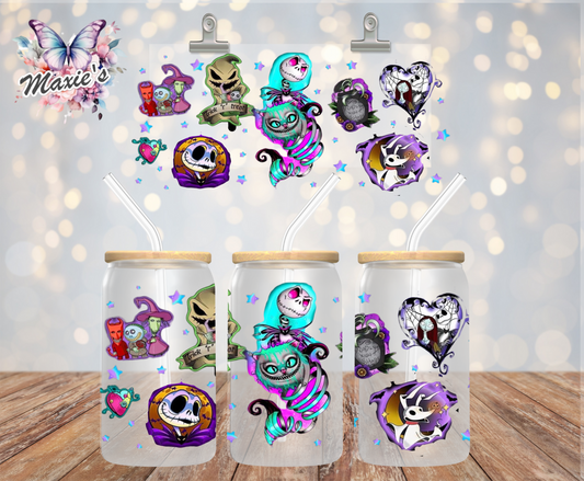 ✨️Double-Sided✨️ Nightmare B4 X'mas Animation Graphic Design 16oz. UVDTF Cup Wrap