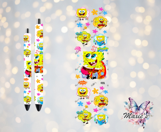 Sponge Bob Animation Graphic Design UVDTF Pen Wrap/Bookmark Decal