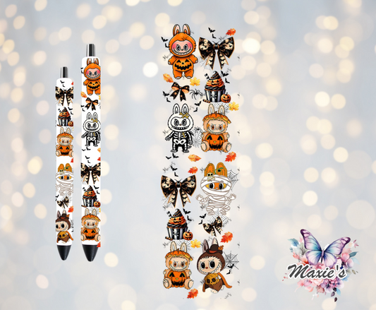 Halloween Labubu Spooky Theme UVDTF Pen Wrap/Bookmark Decal