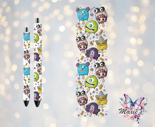 Monster Inc. Character Popsicle Theme UVDTF Pen Wrap/Bookmark Decal