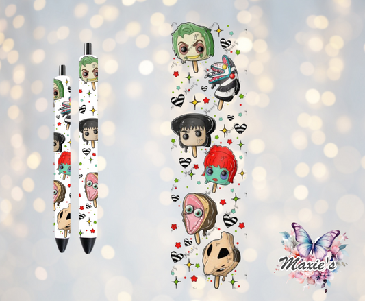 Beetlejuice Character Popsicle Theme UVDTF Pen Wrap/Bookmark Decal