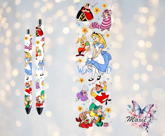 Alice In Wonderland  Graphic Design UVDTF Pen Wrap/Bookmark Decal