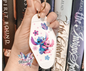 Floral Stitch Couple Graphic Design UVDTF Motel Keychain Decal