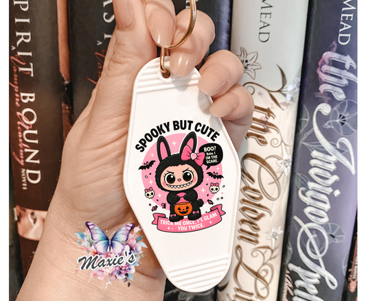 Spooky But Cute Labubu Graphic Design UVDTF Motel Keychain Decal