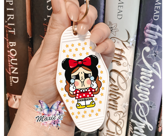 Minnie Cry Baby Graphic Design  UVDTF Motel Keychain Decal