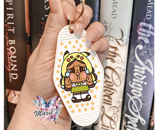 Pikachu Cry Baby Graphic Design UVDTF Motel Keychain Decal