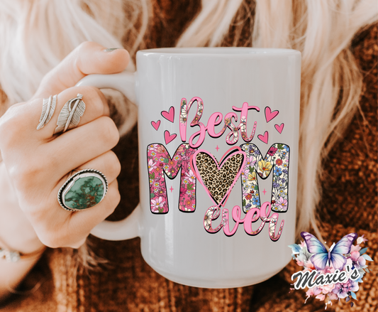 Floral Best Mom Graphic Design UVDTF Decal