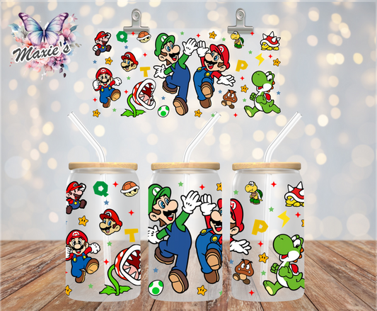 Super Mario Bros Graphic Design 16oz. UVDTF Cup Wrap