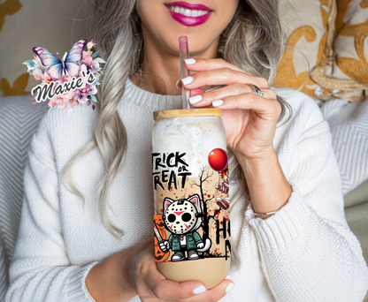 Trick Or Treat Horror Night Cats Graphic Design 16oz. UVDTF Cup Wrap