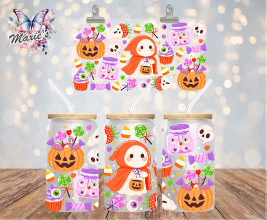 Little Ghost Lady Candy Land Graphic Design 16oz. UVDTF Cup Wrap