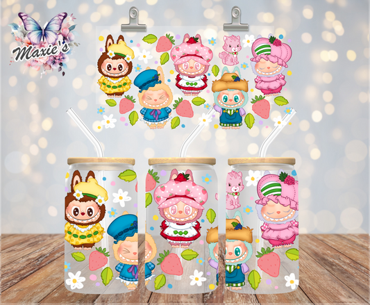 Strawberry Shortcake Labubu Graphic Design 16oz. UVDTF Cup Wrap