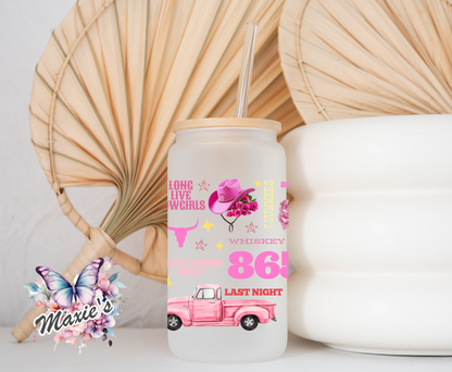 ✨️✨️Double  - Sided✨️✨️  Long Live CowGirls Pink Style Graphic Design 16oz. UVDTF Cup Wrap