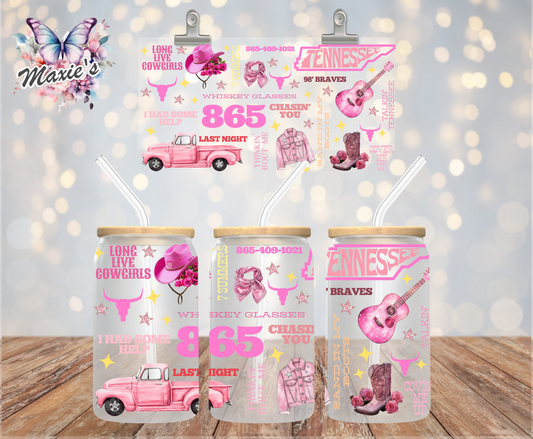 ✨️✨️Double  - Sided✨️✨️  Long Live CowGirls Pink Style Graphic Design 16oz. UVDTF Cup Wrap