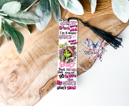 Grinch Mama Graphic Design UVDTF Pen Wrap/Bookmark Decal