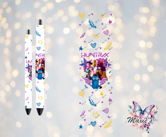 Huntrix Girls Graphic UVDTF Pen Wrap/Bookmark Decal