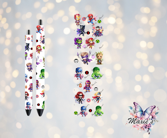 Super Heros Theme UVDTF Pen Wrap/Bookmark Decal