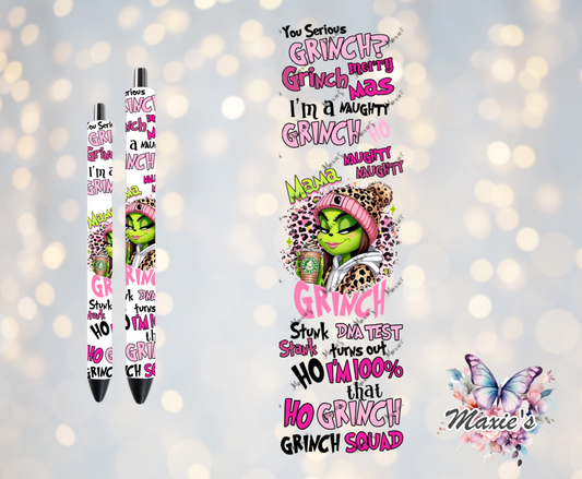 Grinch Mama Graphic Design UVDTF Pen Wrap/Bookmark Decal